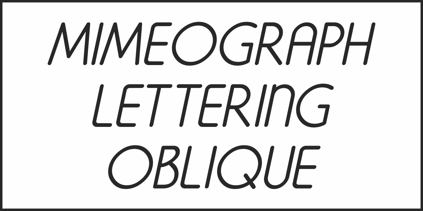 Ejemplo de fuente Mimeograph Lettering JNL #3